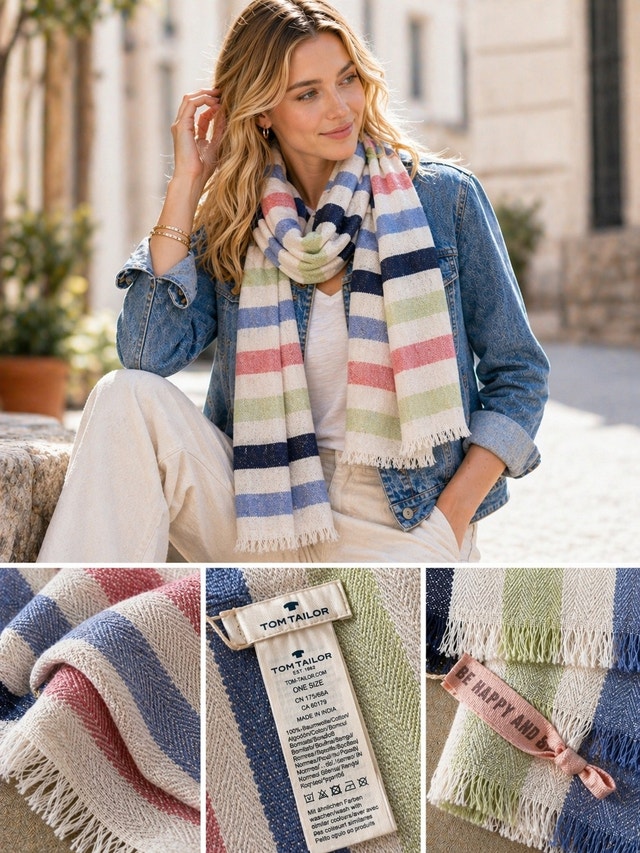 TOM TAILOR oversized 100% cotton scarf