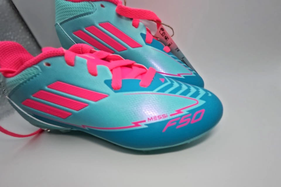 Adidas F50 Messi FG Soccer Cleats Size Y12 Aqua/Pink - photo 2