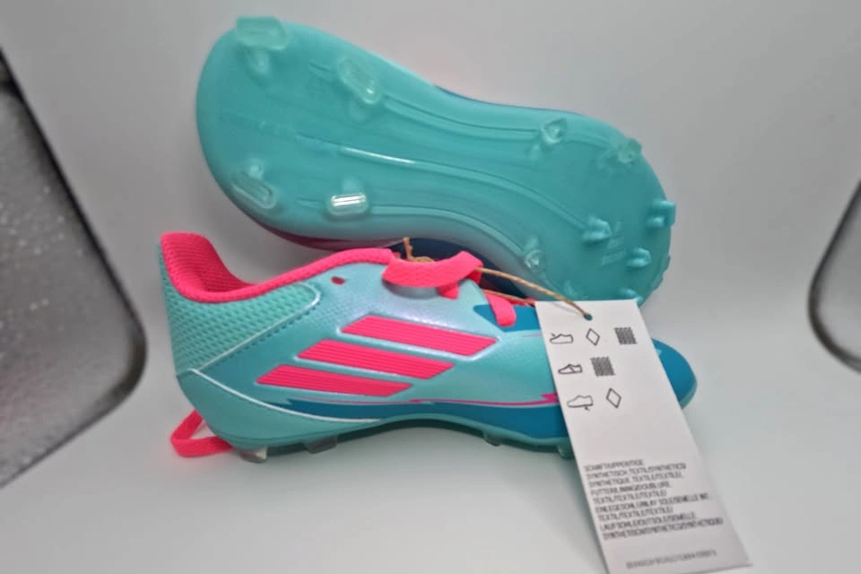 Adidas F50 Messi FG Soccer Cleats Size Y12 Aqua/Pink - photo 3