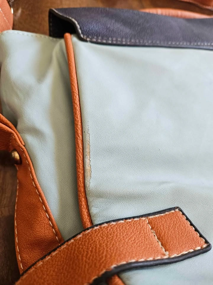 Artistic Horse Print Satchel - Sky Blue & Navy (Bean Pole) - photo 3