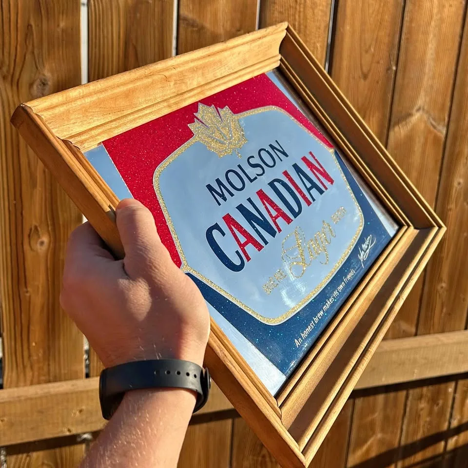 Vintage Molson Beer Mirror Sign - Stamford Art 11”/14” thumbnail