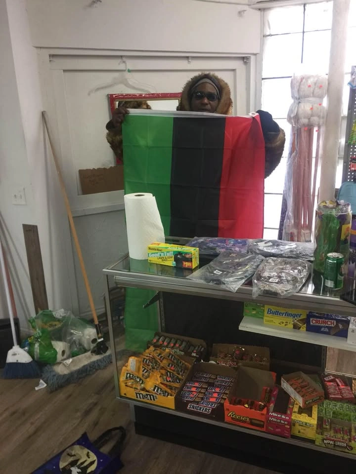 #hoodhopemovement fundraising with Red Black and Green flags - photo 2