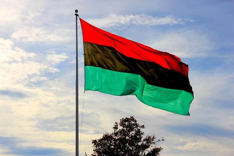 #hoodhopemovement fundraising with Red Black and Green flags - photo 3