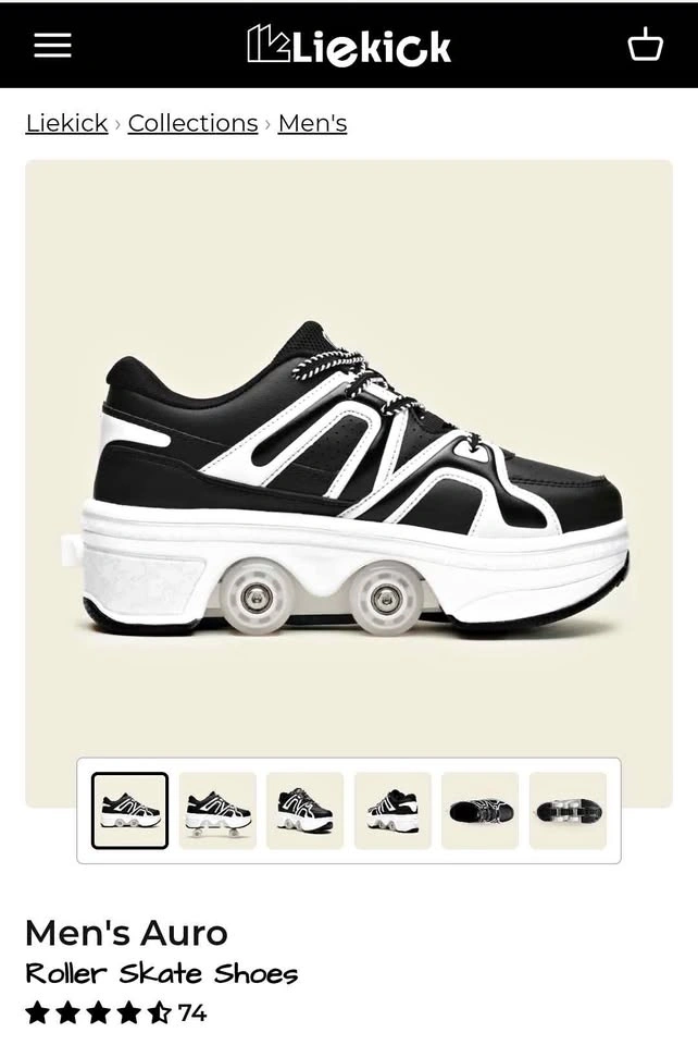 LieKick Men's Auto Rollerskate Shoes 2 in 1 - Men's Size 7.0 / W
