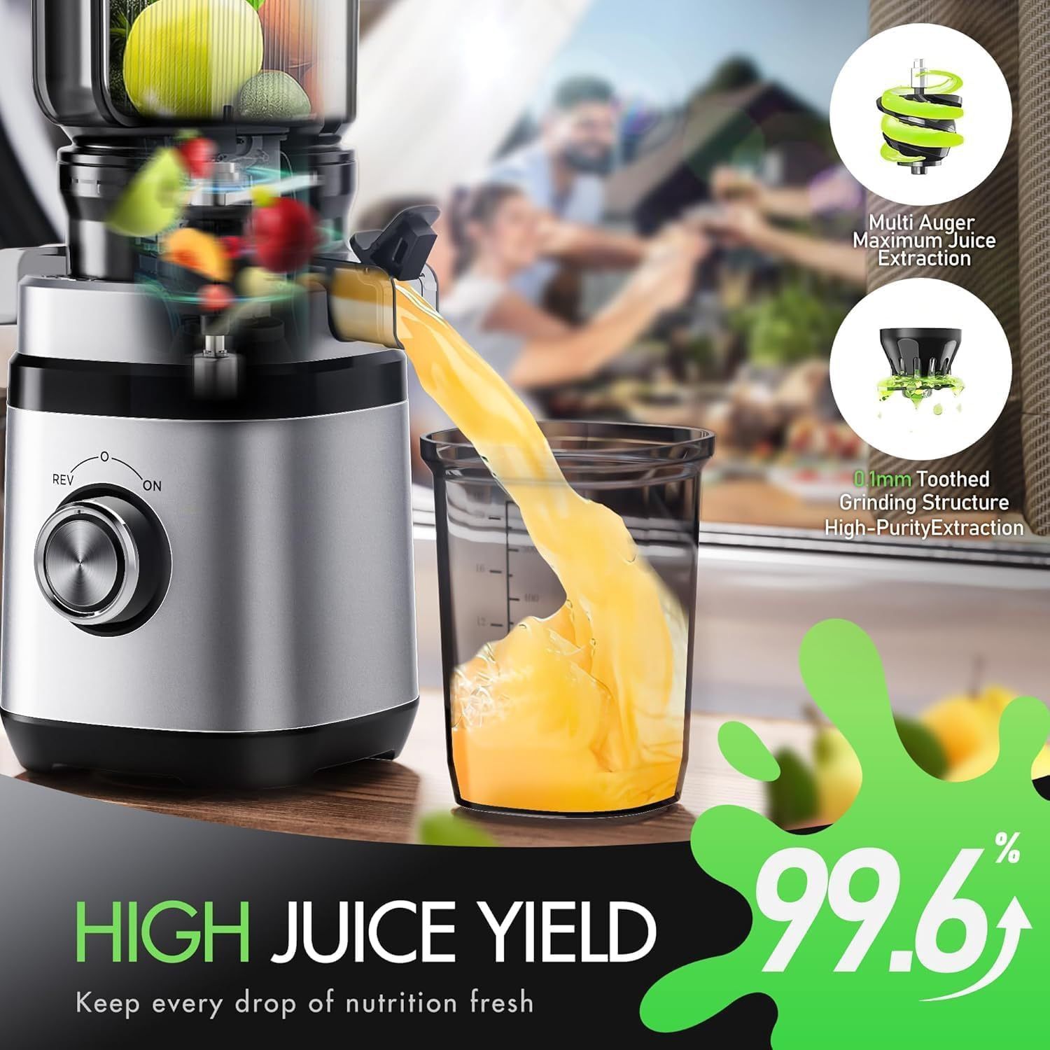 Cold Press Juicer with Wide Feed, Light Silver - photo 4