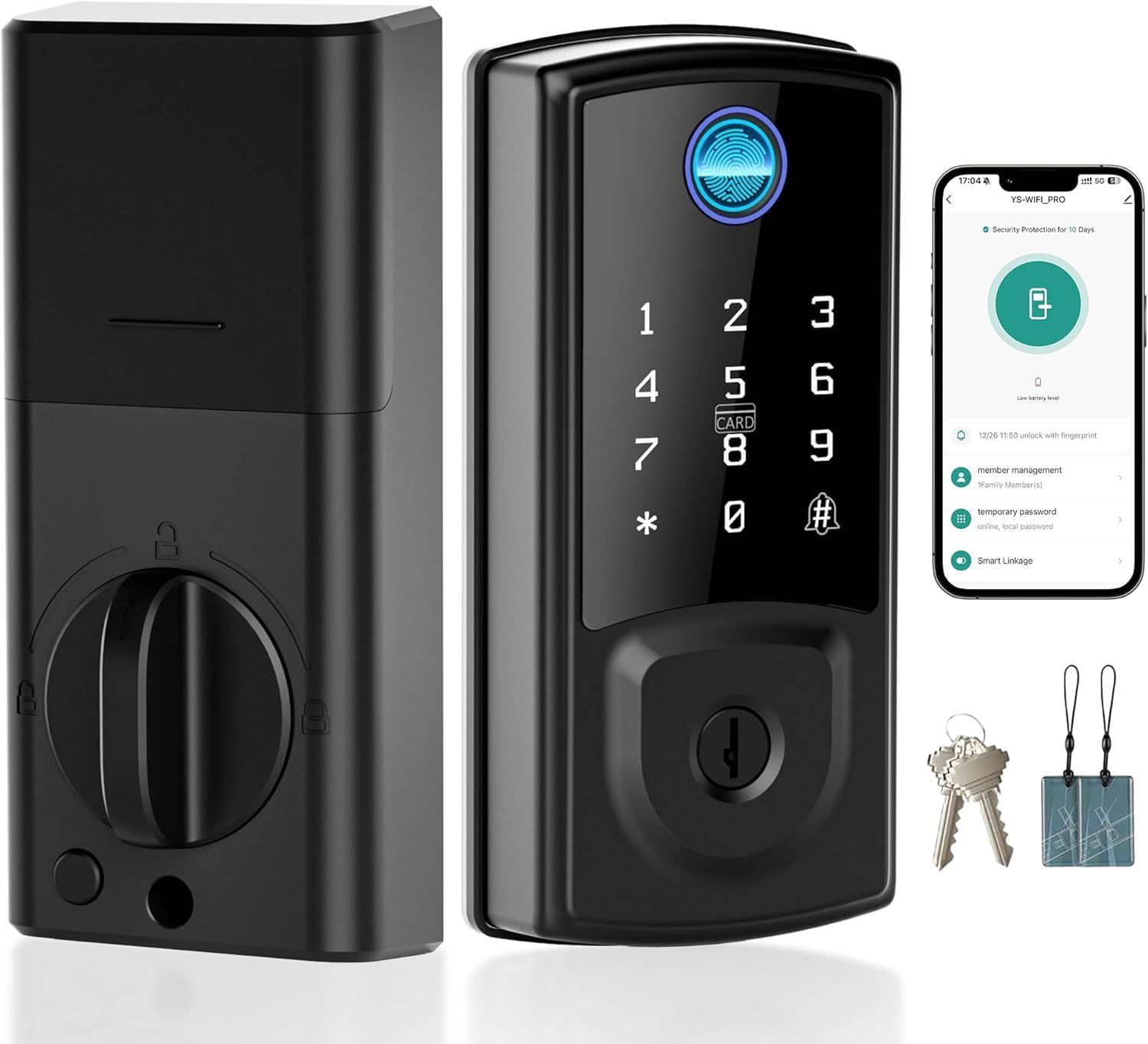 Smart Door Lock, Keyless Entry, App Control