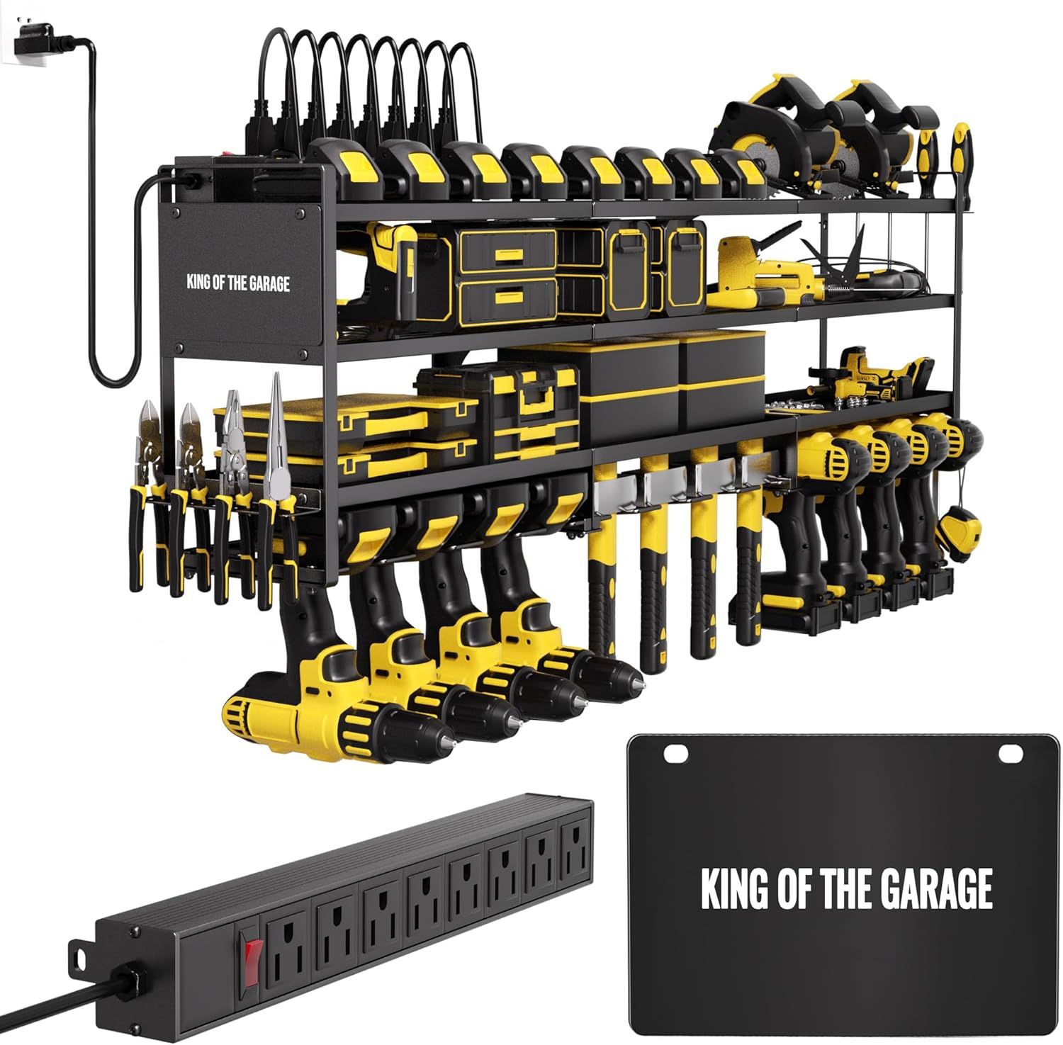 Power Tool Organizer Wall Mount With Charging Station - photo 2