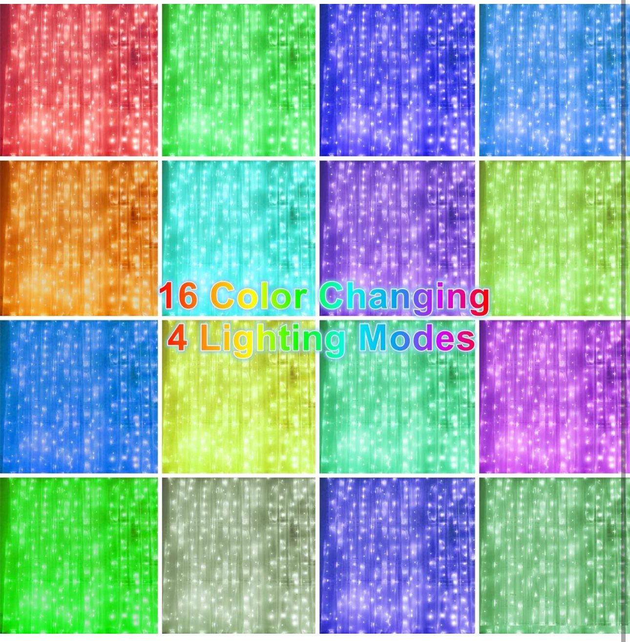 300 LED RGB Fairy Curtain Lights - 16 Colors - photo 3