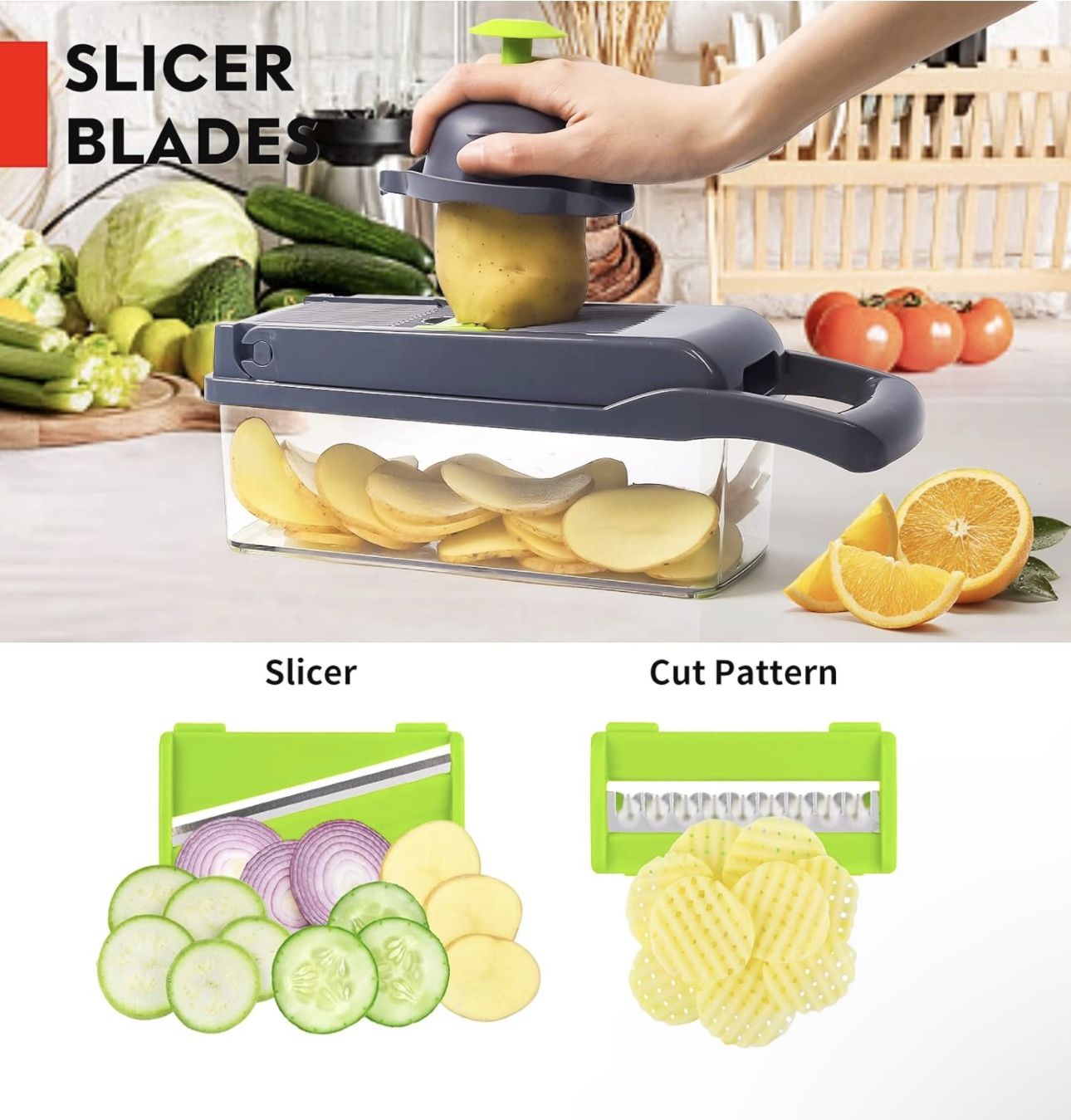 Vegetable Chopper With 8 Blades, New In Box - photo 4