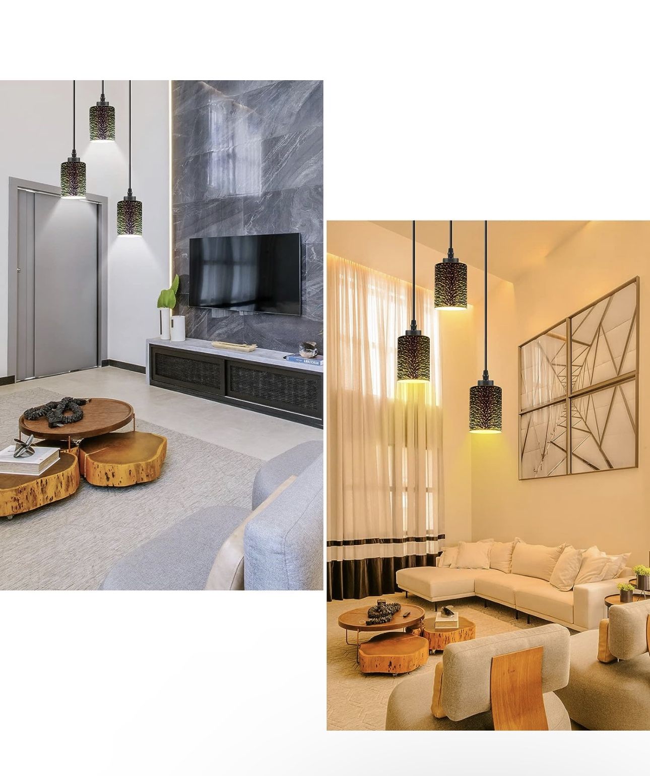 3D Fireworks Glass Pendant Light Fixtures (3 Pack) - photo 4