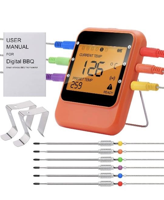 Smart BBQ Meat Thermometer, Bluetooth & App Enabled