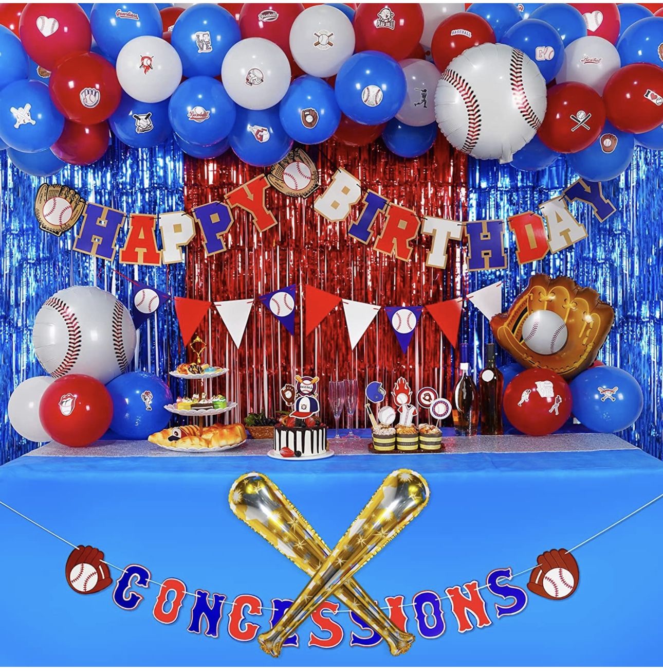 Baseball Birthday Decorations for Boys B'Day (75Pcs)