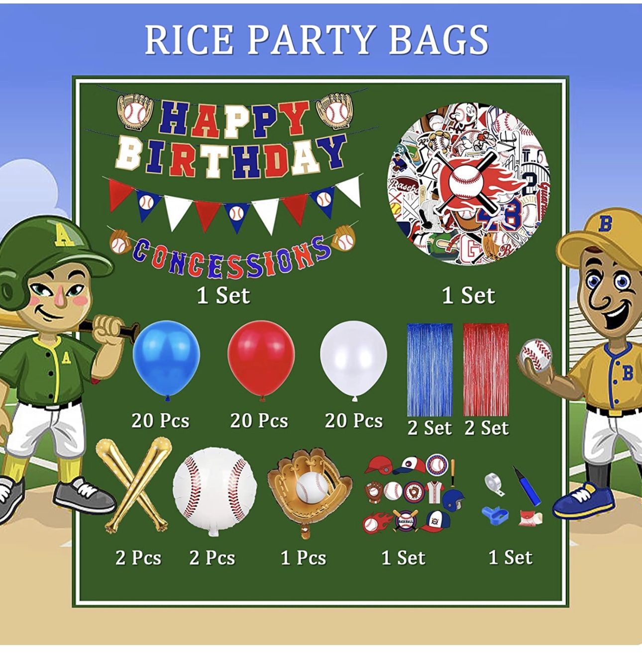 Baseball Birthday Decorations for Boys B'Day (75Pcs) - photo 2