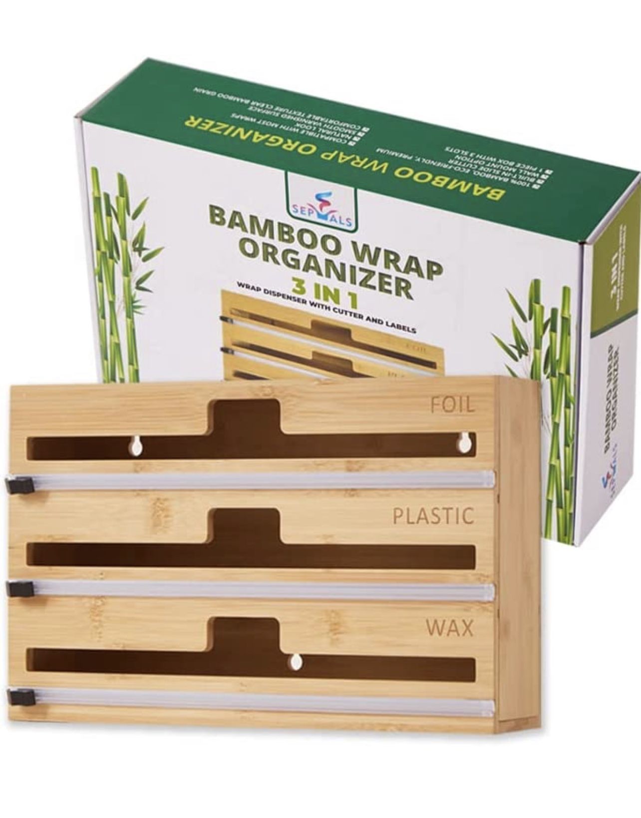 Bamboo 3 in 1 Wrap Dispenser with Cutter