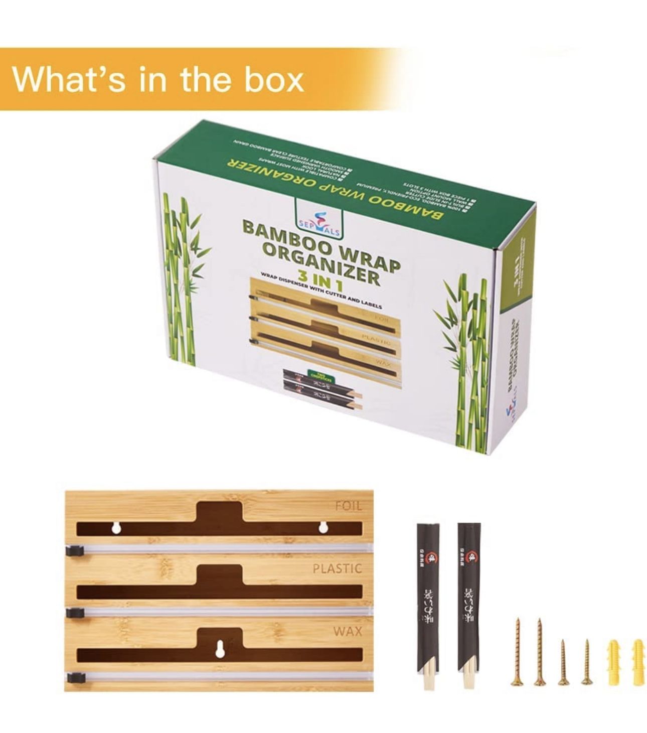 Bamboo 3 in 1 Wrap Dispenser with Cutter - photo 5