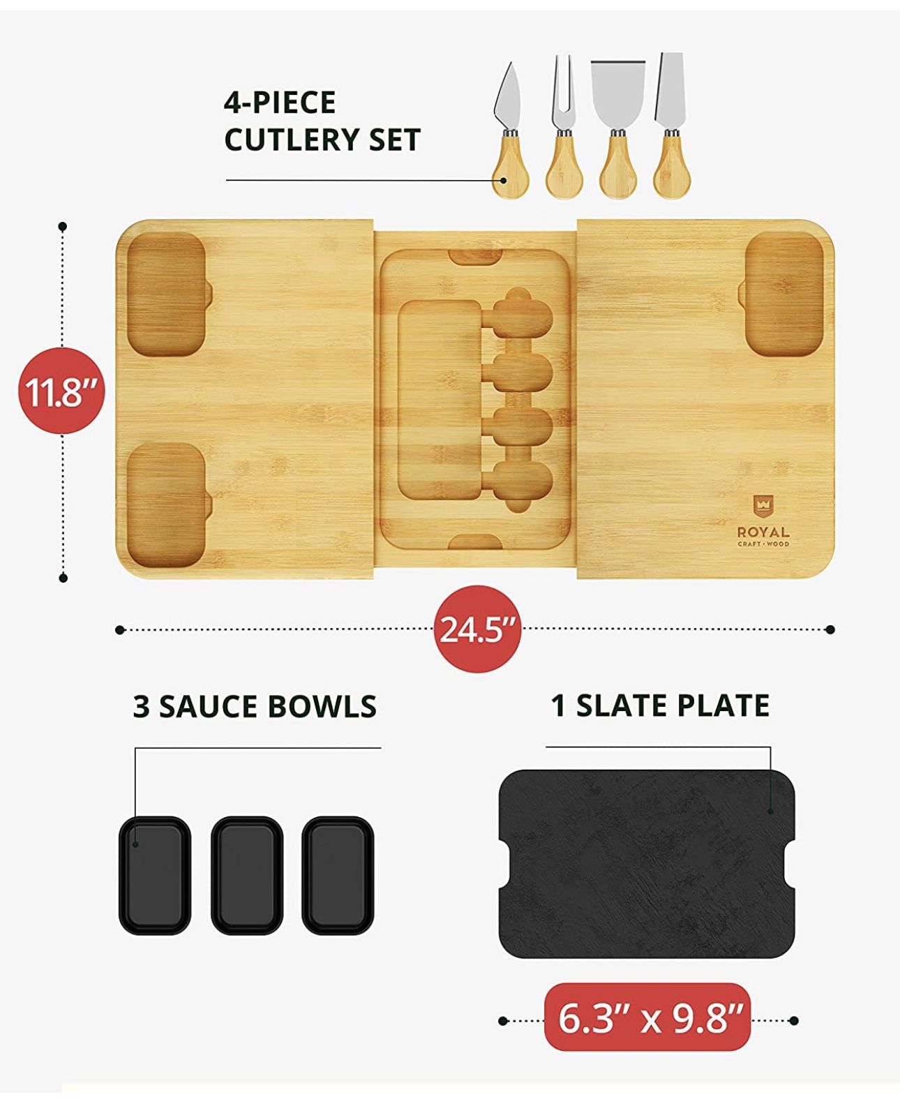 Bamboo Cheese Board and Knife Set - photo 2