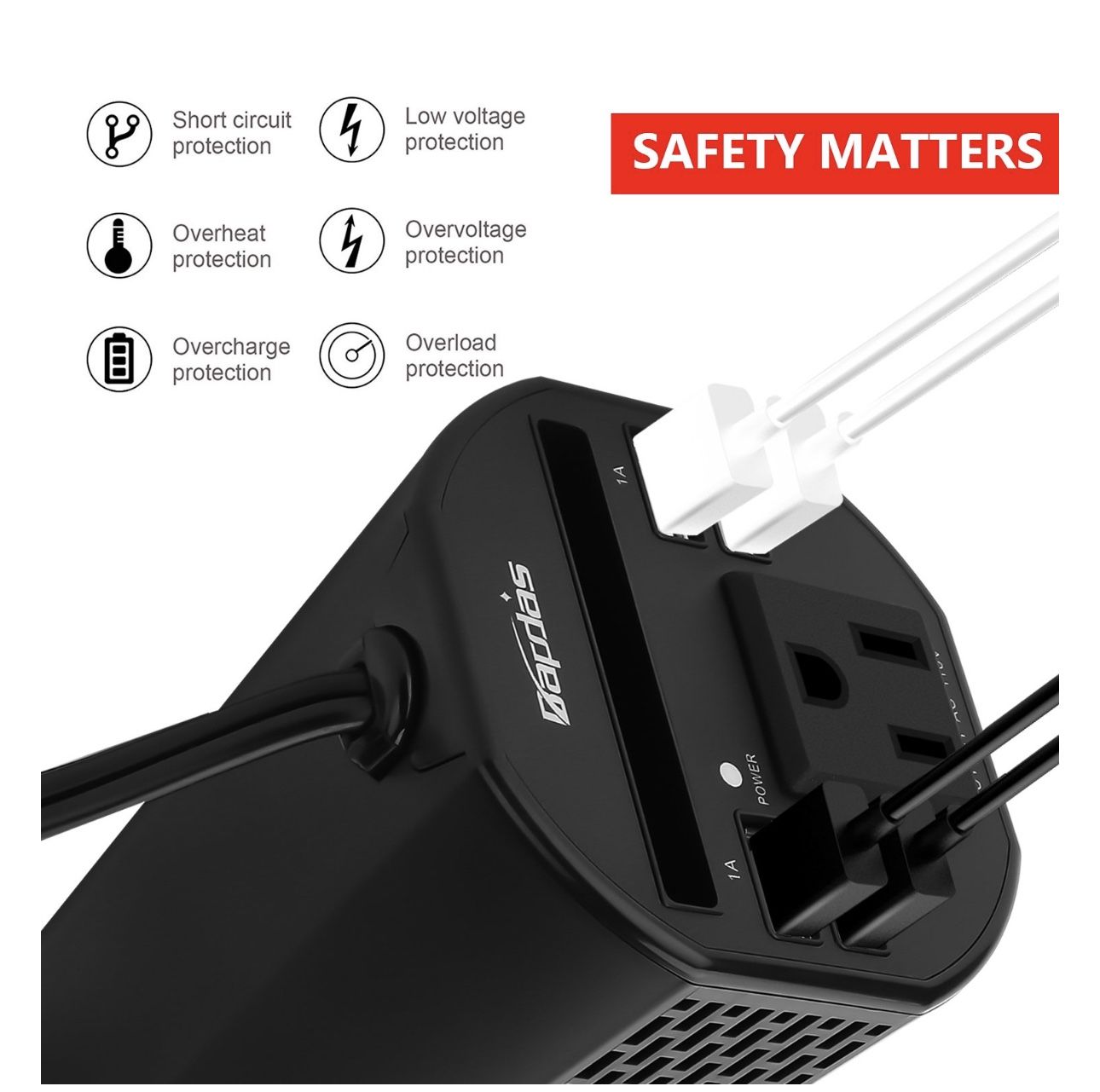 150W Cup Holder Power Inverter 12V to 110V AC Converter - photo 4