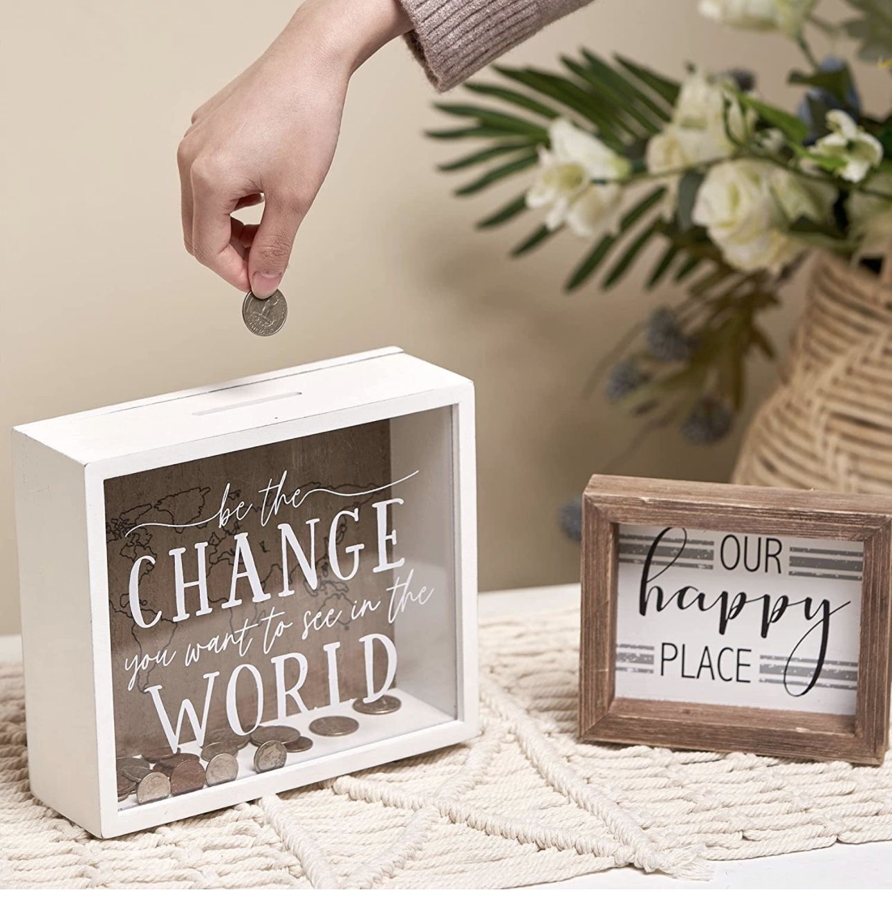 Wood Shadow Box Money Bank - Set of 2 - photo 2