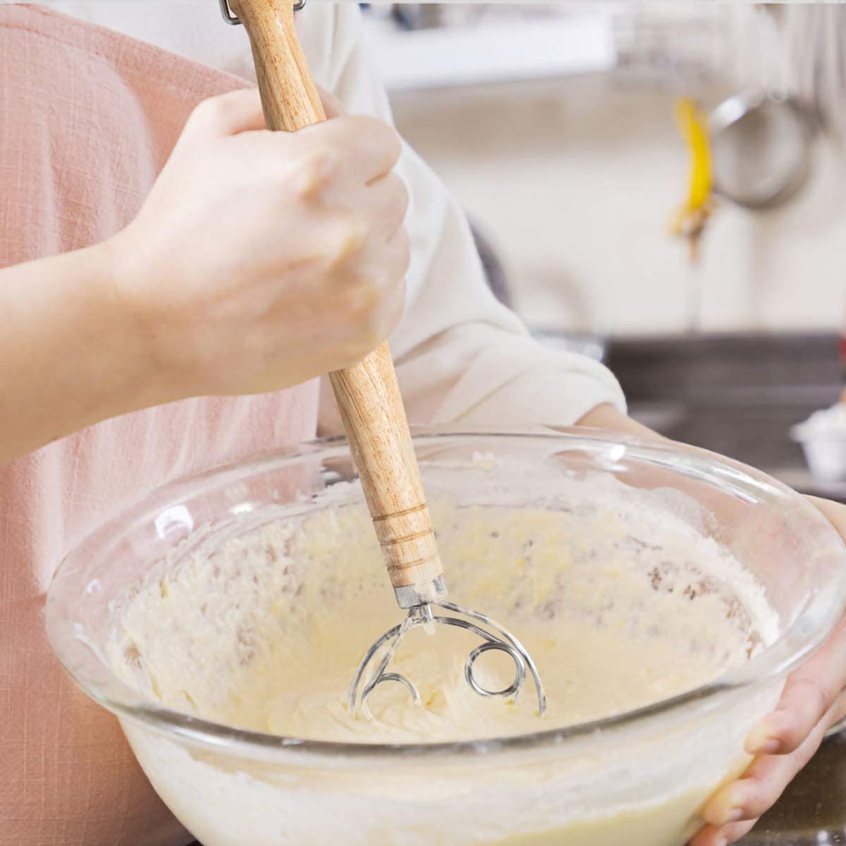 2 Pack DEMALO Danish Dough Whisk - 13.5" Wooden Handle - photo 5