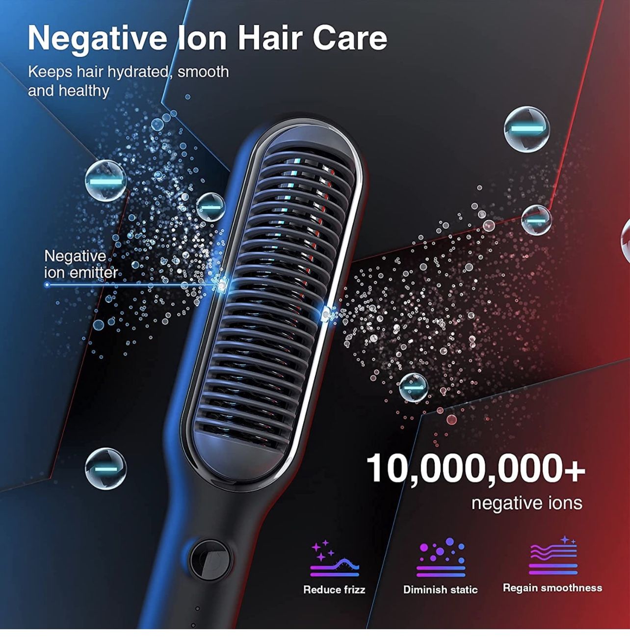Ionic Hair Straightener Brush - 5 Temp Settings - photo 3