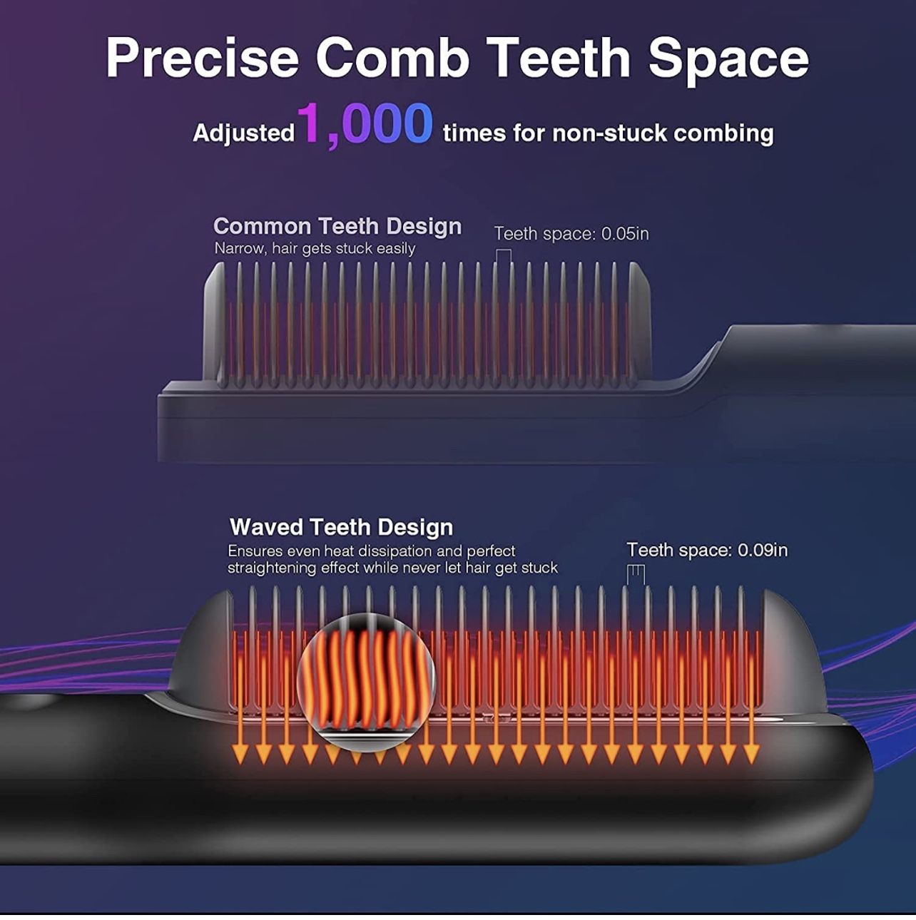 Ionic Hair Straightener Brush - 5 Temp Settings - photo 5