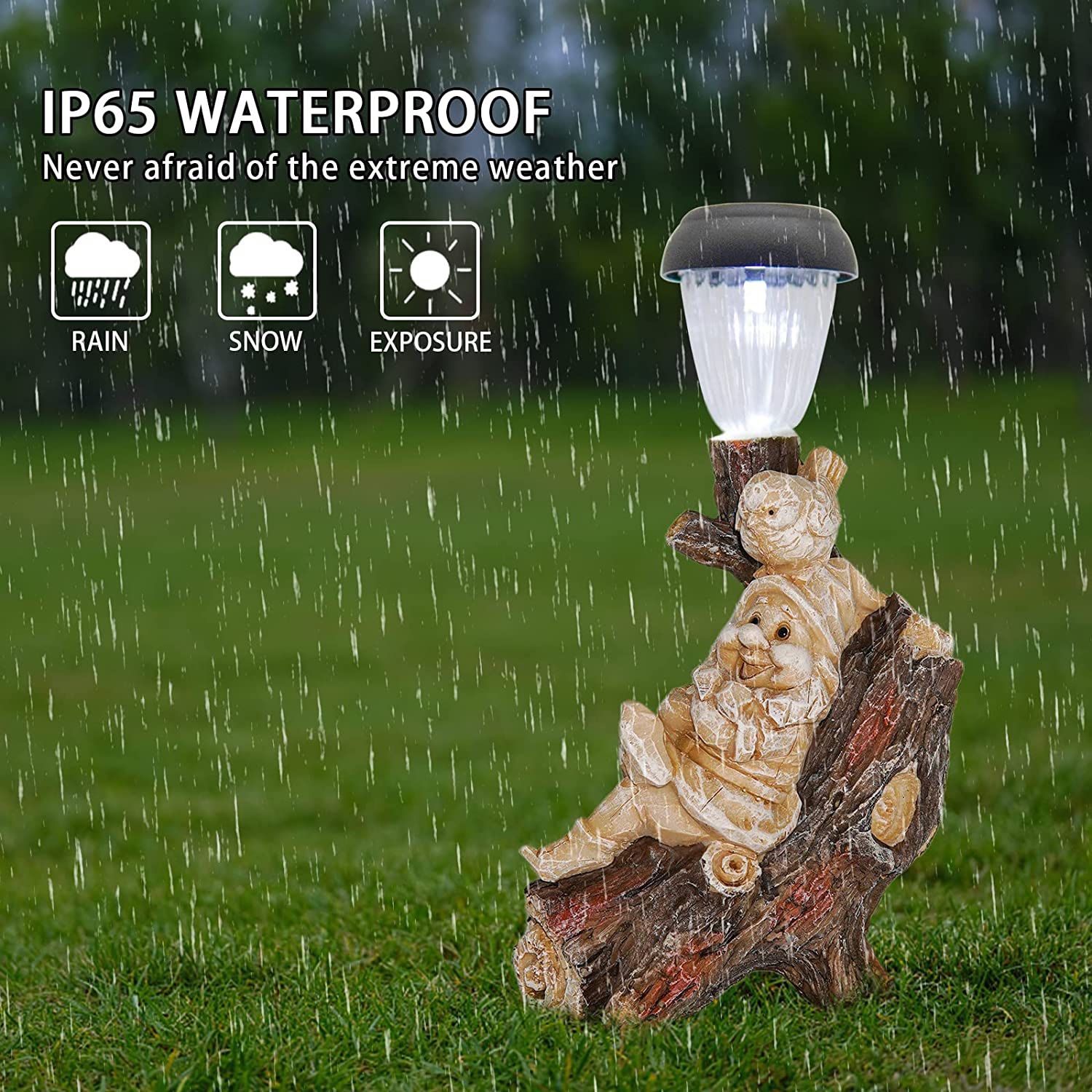 Garden Gnome Statue With Solar Light - photo 5