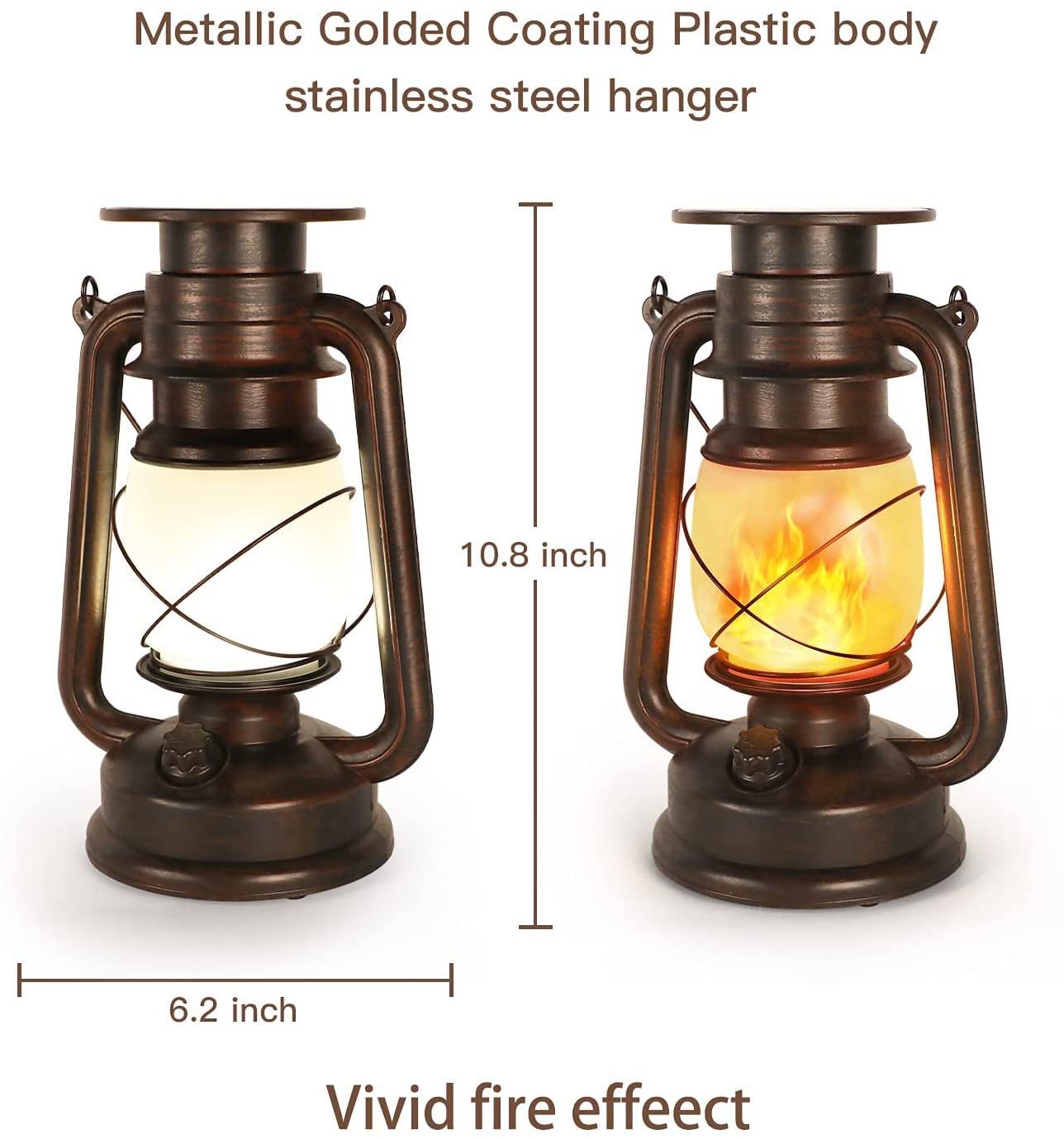 2 Pack Solar Lanterns - Flickering Flame LED - photo 2