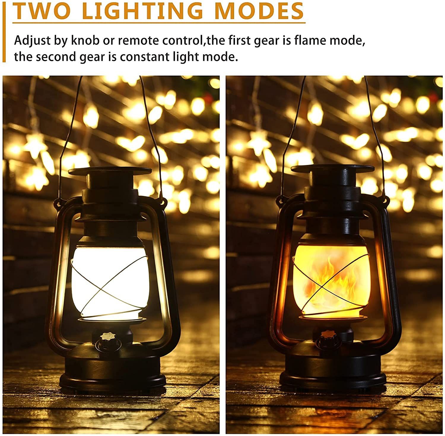 2 Pack Solar Lanterns - Flickering Flame LED - photo 3