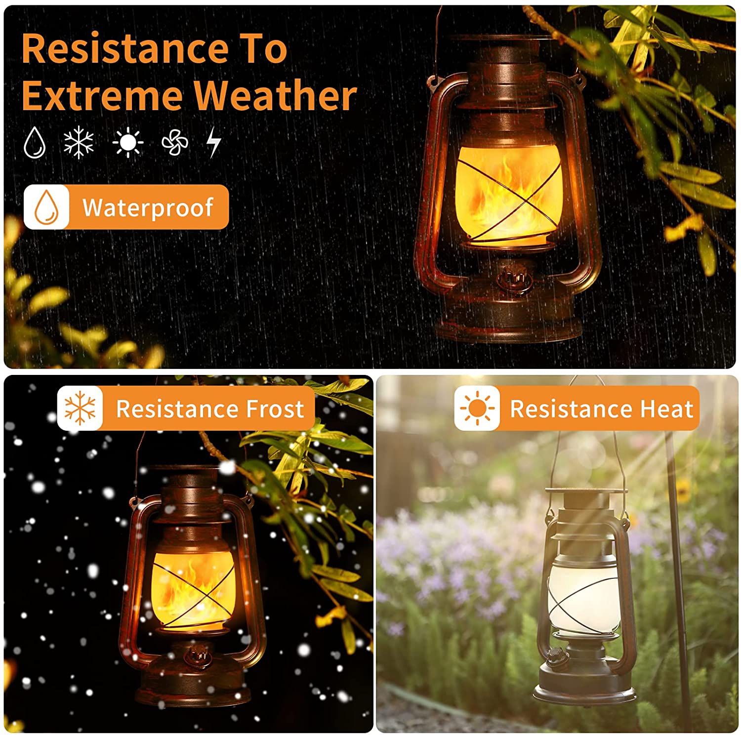 2 Pack Solar Lanterns - Flickering Flame LED - photo 4