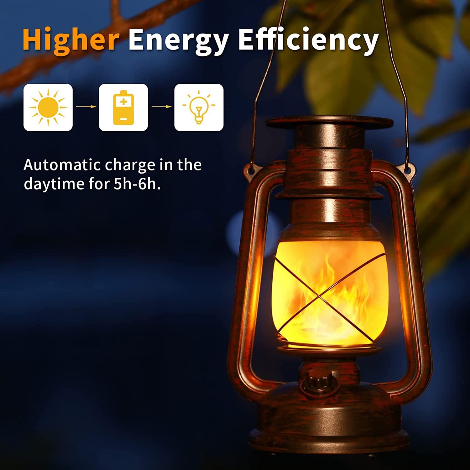 2 Pack Solar Lanterns - Flickering Flame LED - photo 5
