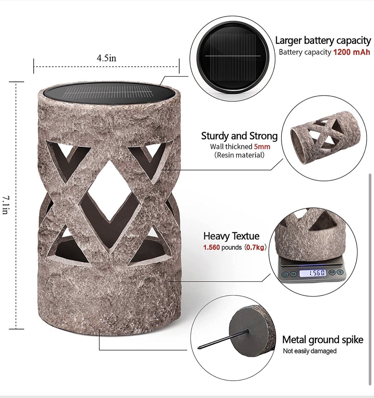 Solar Garden Lights Outdoor Yard Rock Lights Led Landscape Light - photo 2