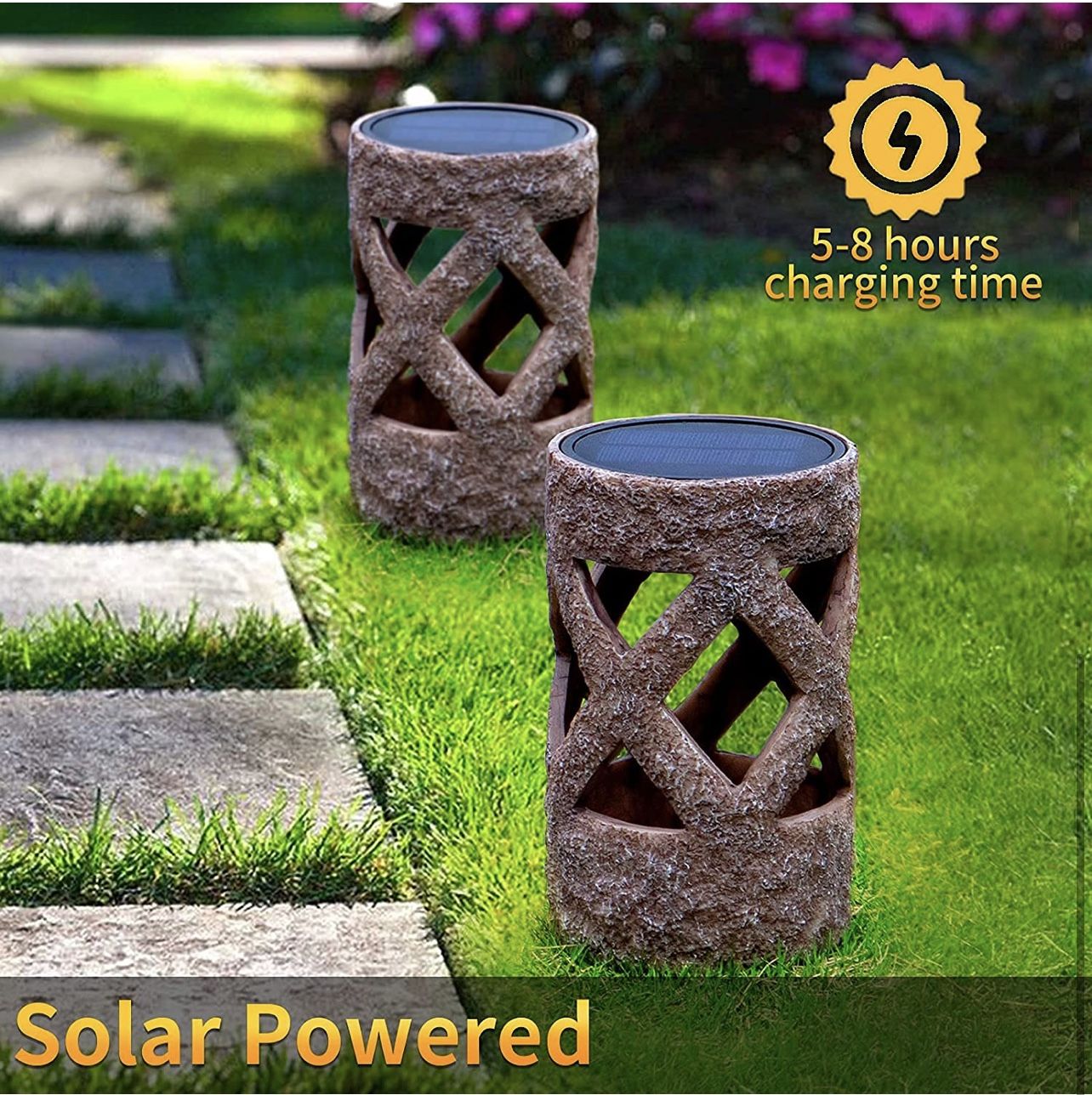 Solar Garden Lights Outdoor Yard Rock Lights Led Landscape Light - photo 5