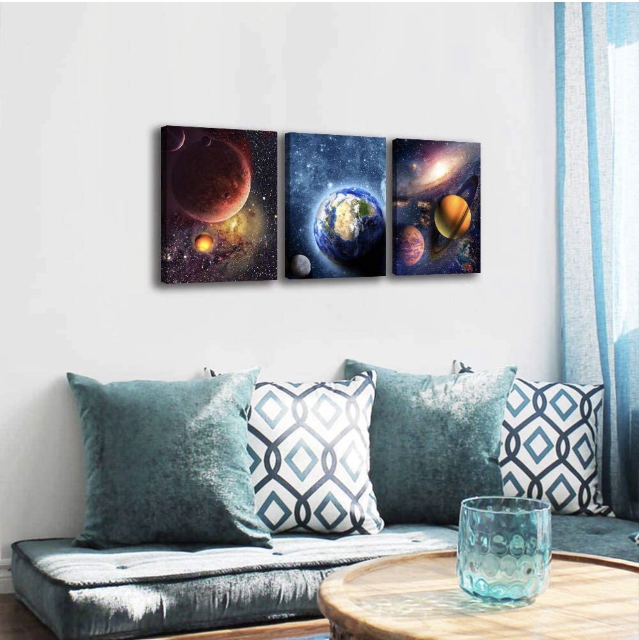 Outer Space Canvas Wall Art - Universe Posters & Prints (3 pcs) - photo 2