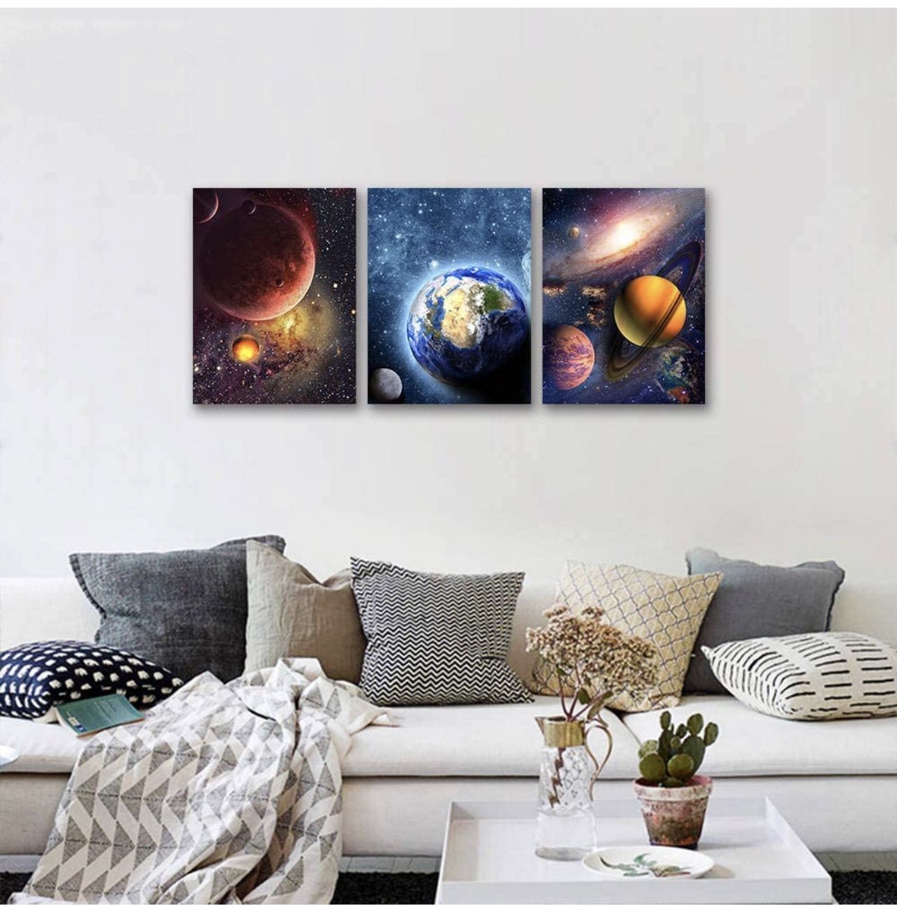 Outer Space Canvas Wall Art - Universe Posters & Prints (3 pcs) - photo 3