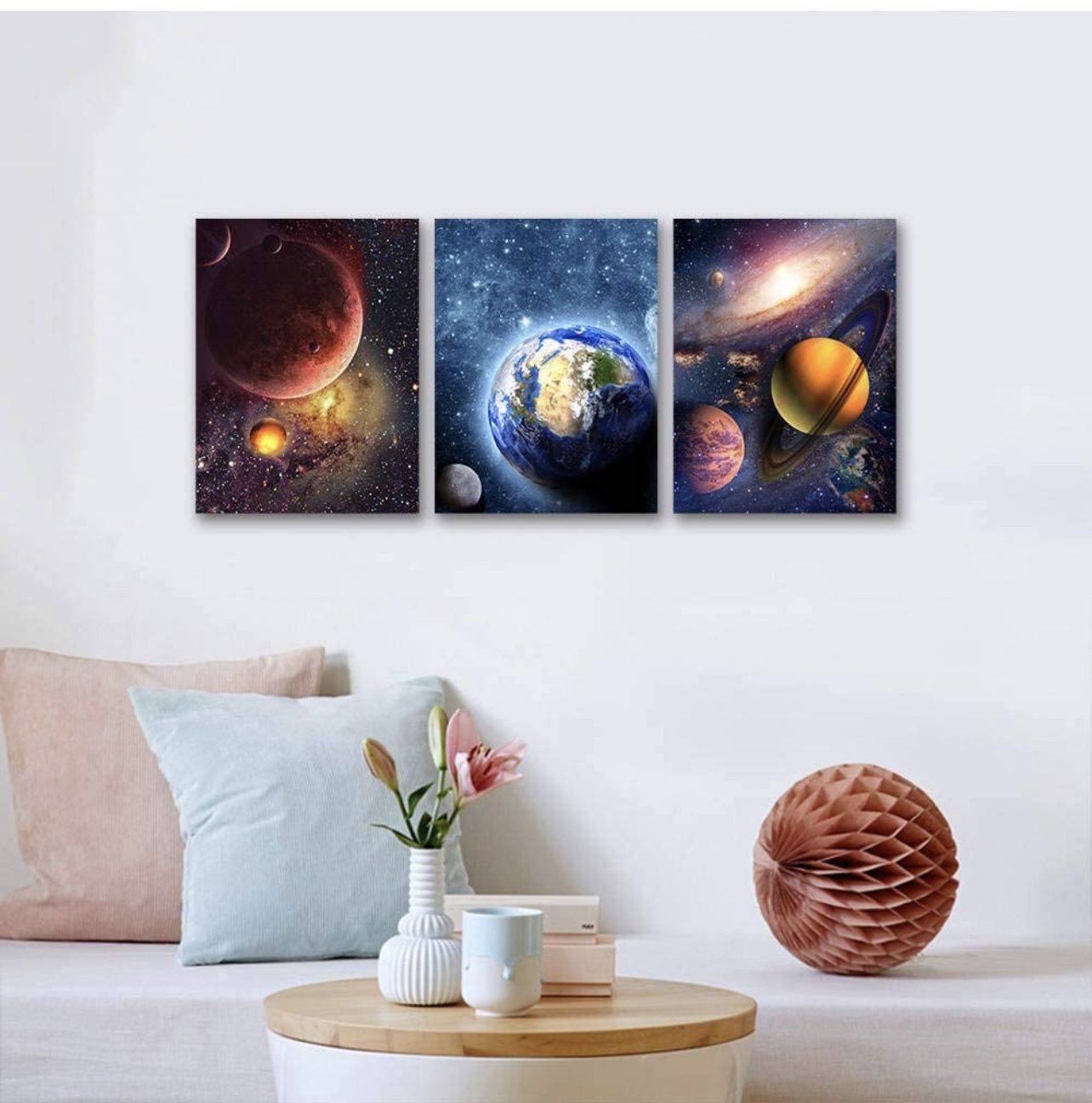 Outer Space Canvas Wall Art - Universe Posters & Prints (3 pcs) - photo 4