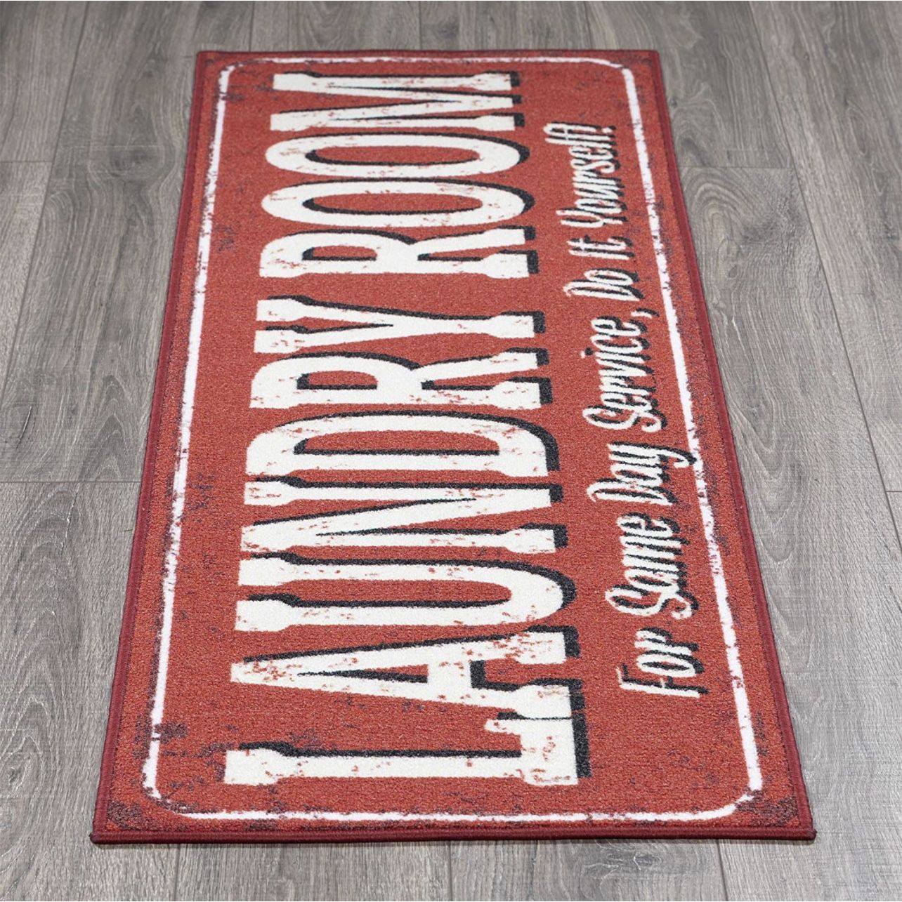 Laundry Room Runner Rug - Non-Slip Turkish Design (20"x59")