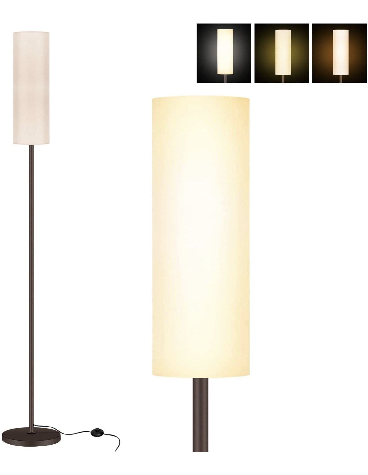 Modern Floor Lamp with Linen Shade - Beige