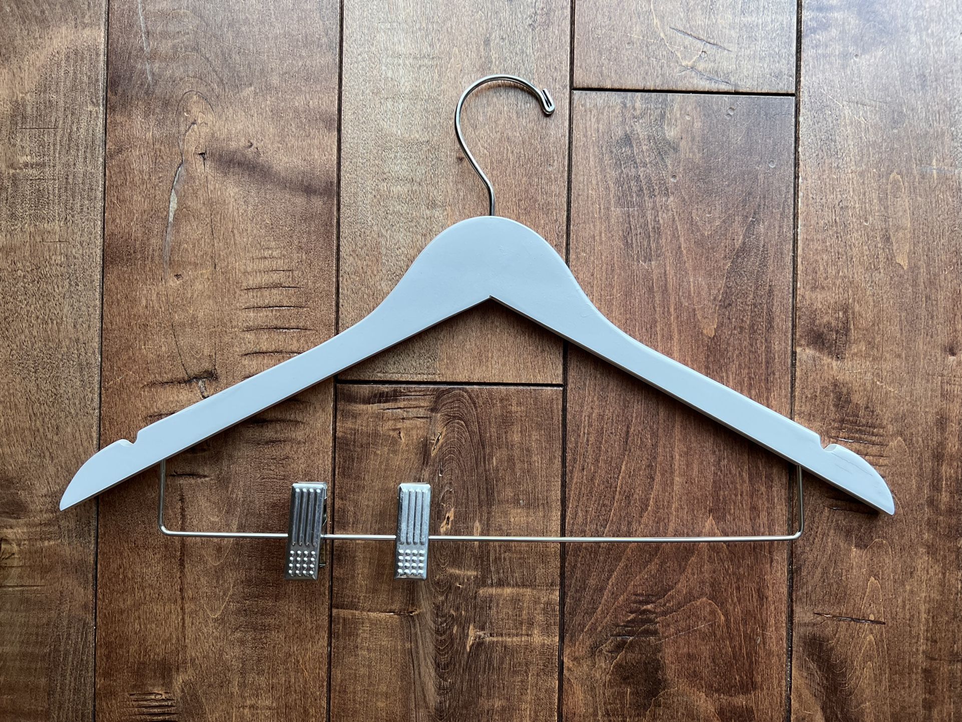 New White Wooden Dress Hangers - Bulk Available