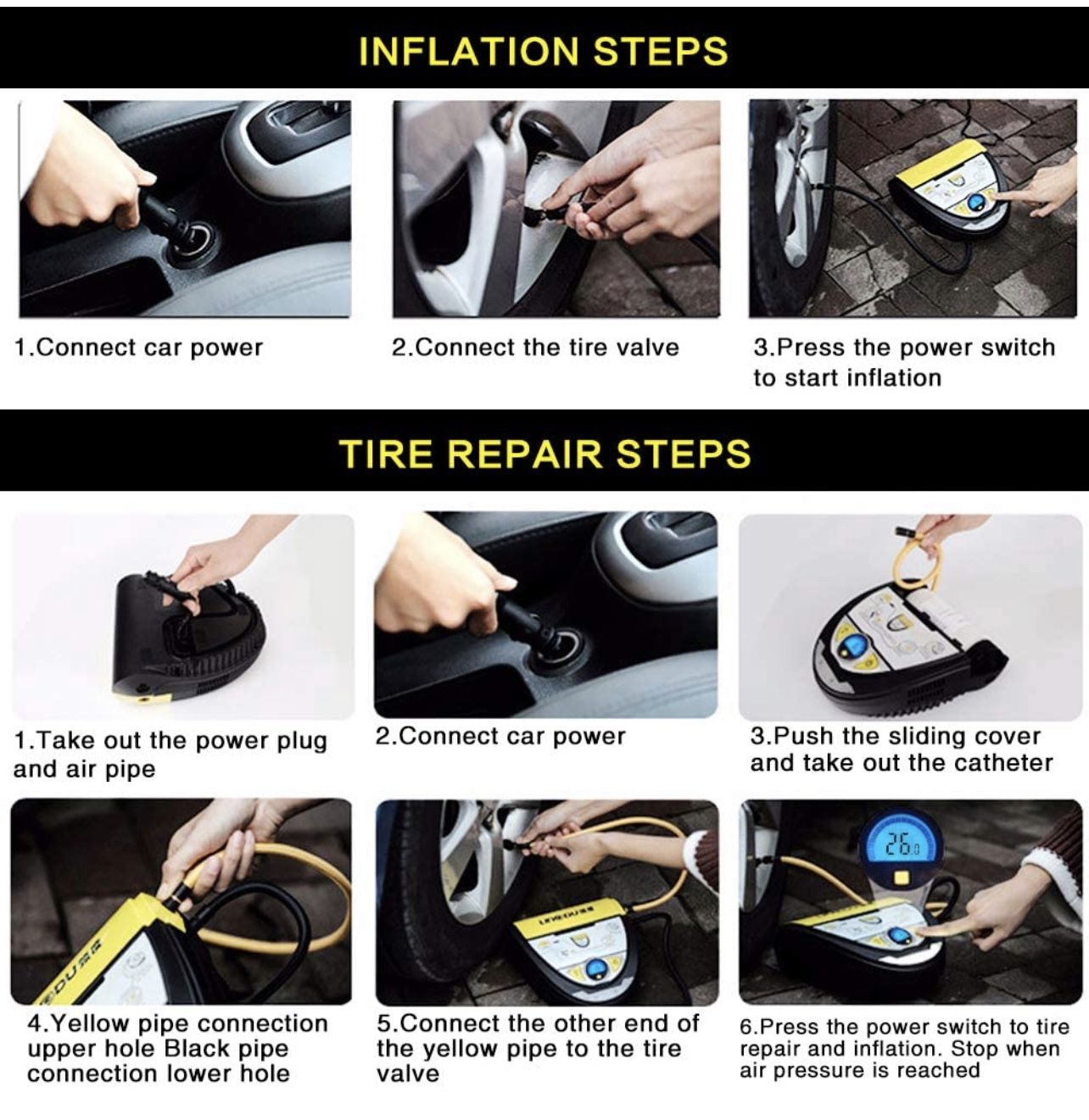 Portable Air Compressor Tire Inflator with Sealant - photo 5