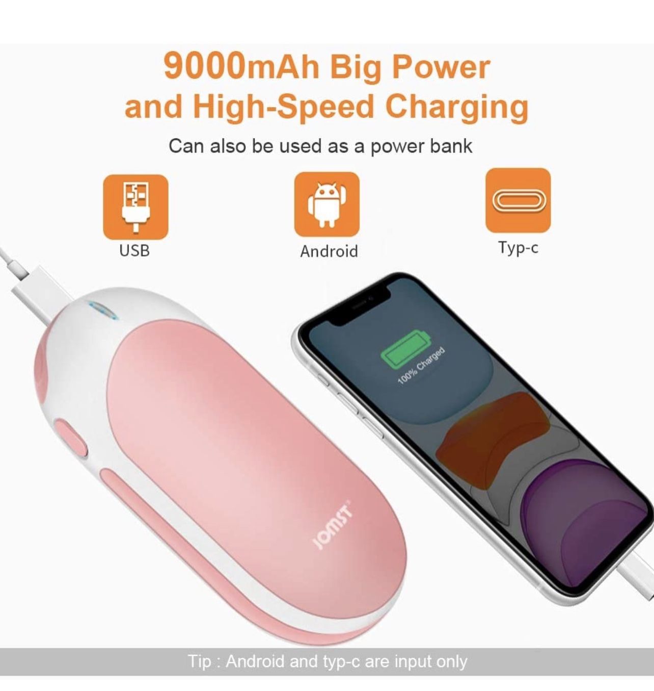 9000mAh Rechargeable Hand Warmer Power Bank - photo 3