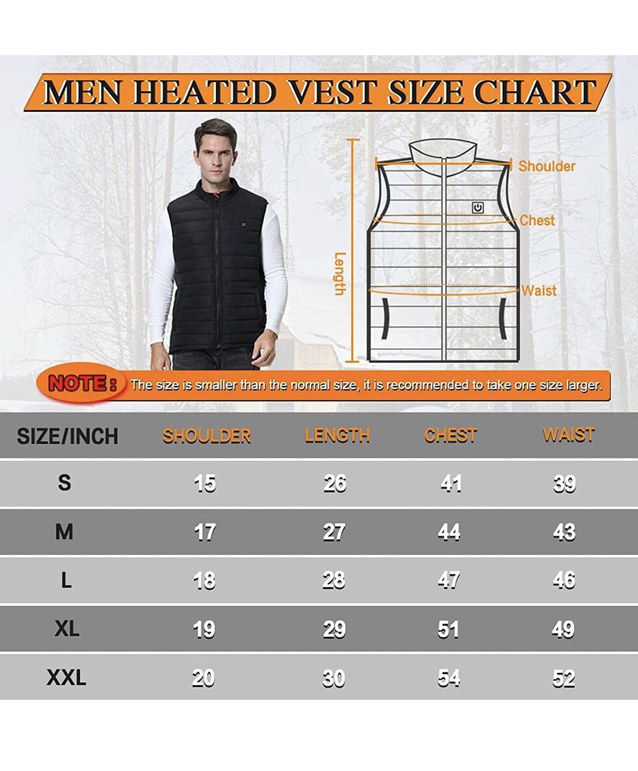 Heated Vest USB Charging Electric Body Warmer for Men & Women w/ - photo 4