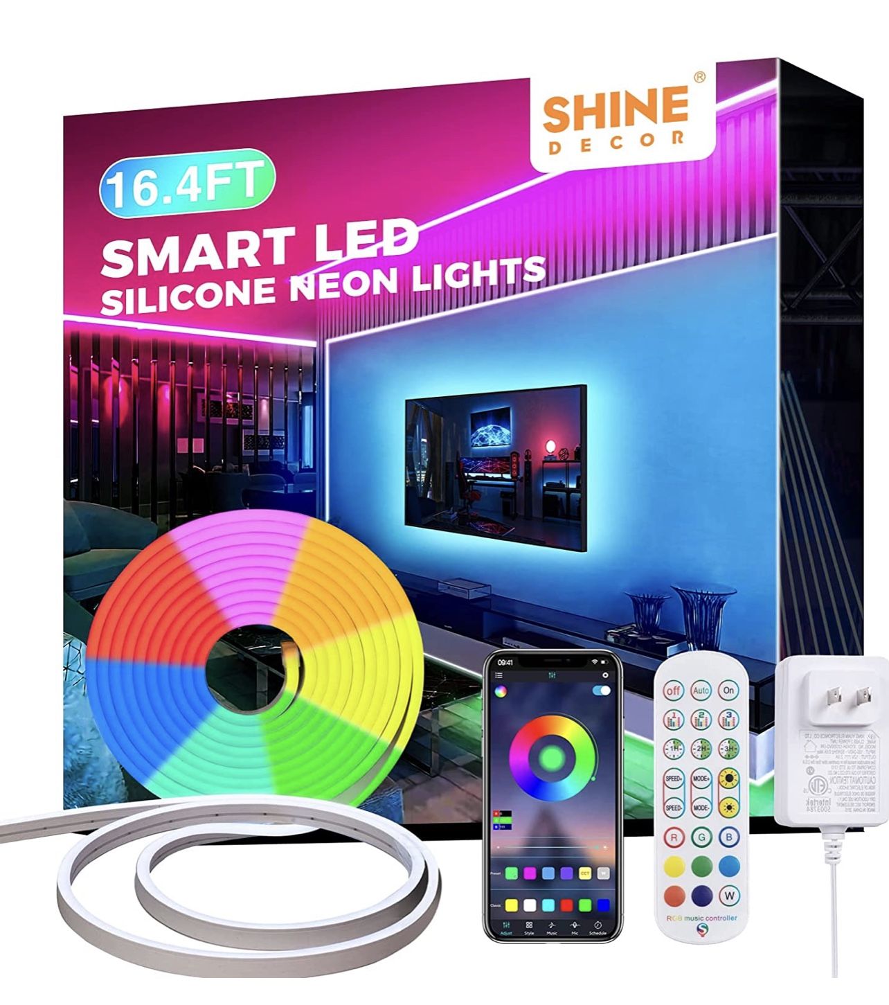12V RGB Neon Rope Light, 16.4FT Silicone