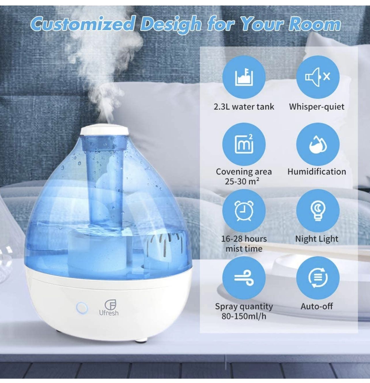 Cool Mist Humidifier - 2.6L Tank - photo 2