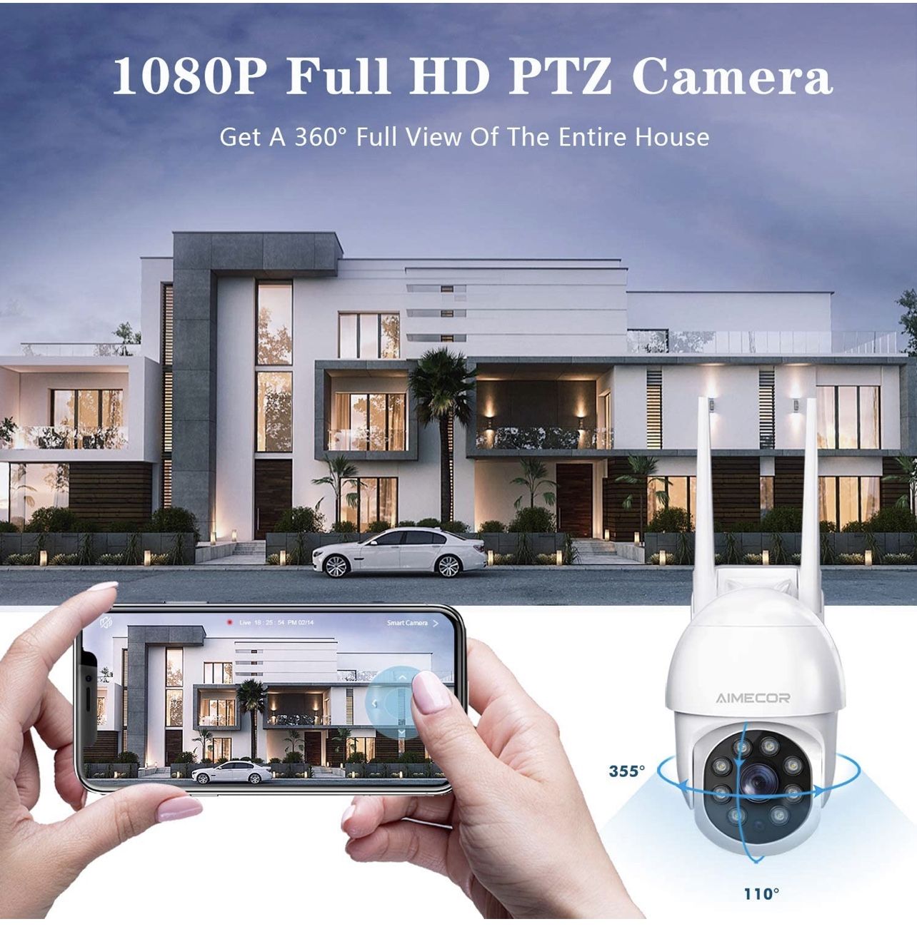 Outdoor Security Camera, FHD 1080P Pan/Tilt WiFi - photo 3