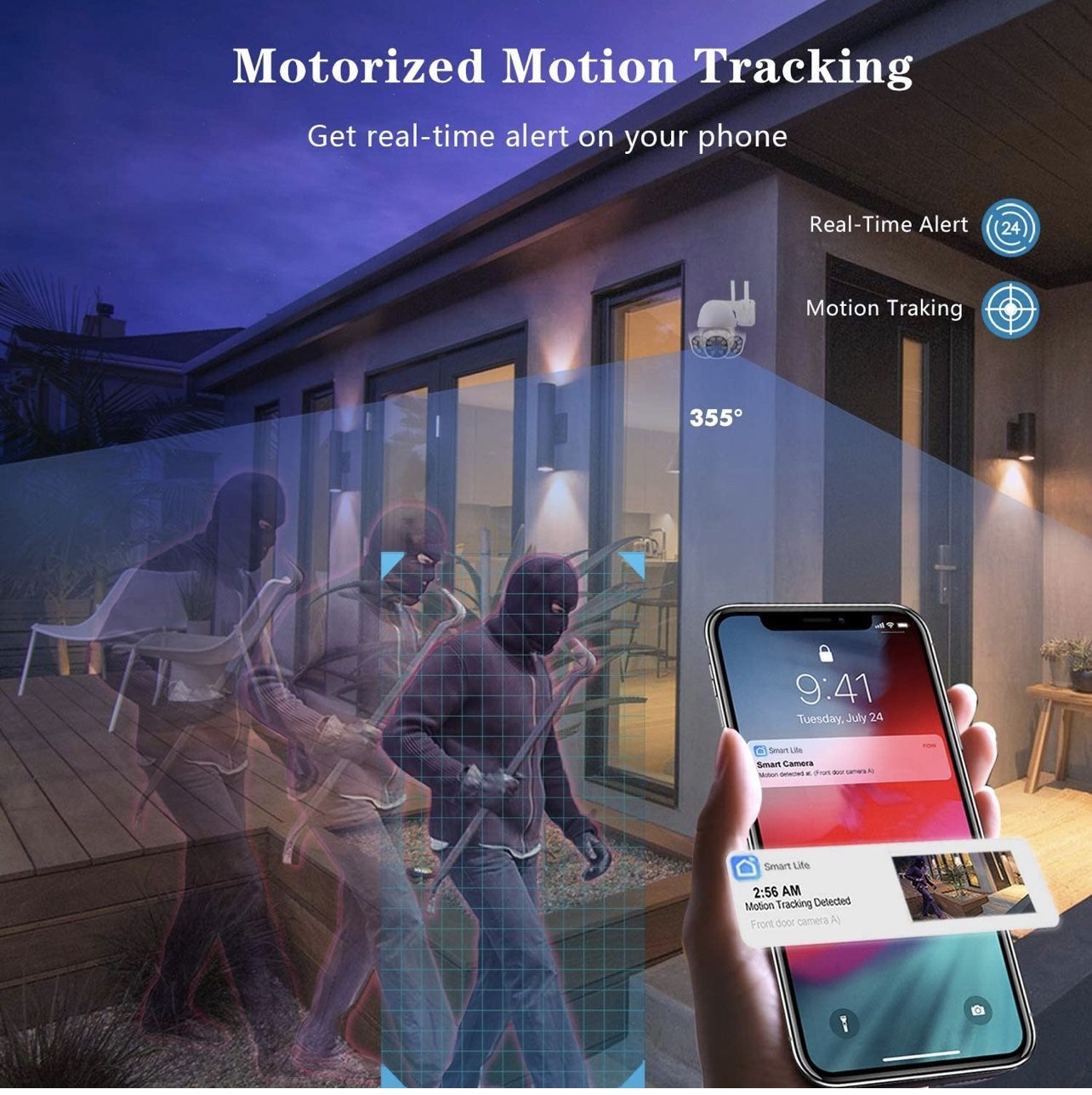 Outdoor Security Camera, FHD 1080P Pan/Tilt WiFi - photo 4