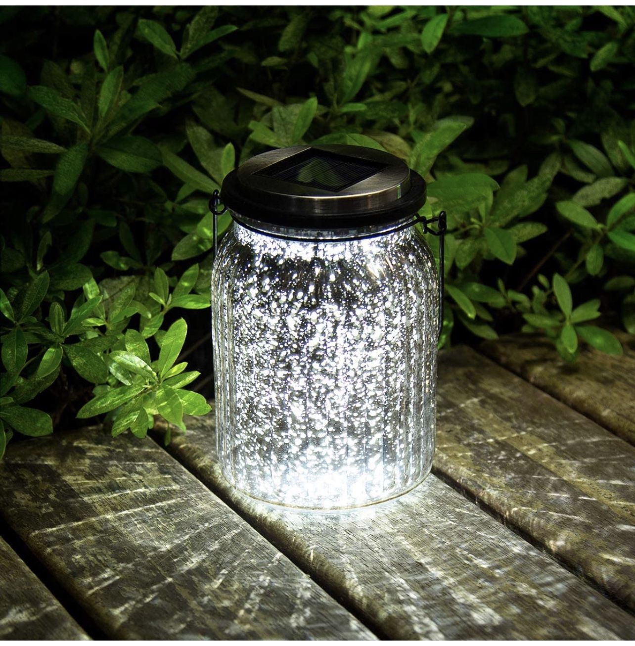 Solar Mercury Glass Jar Lights, 2 Pack - photo 4