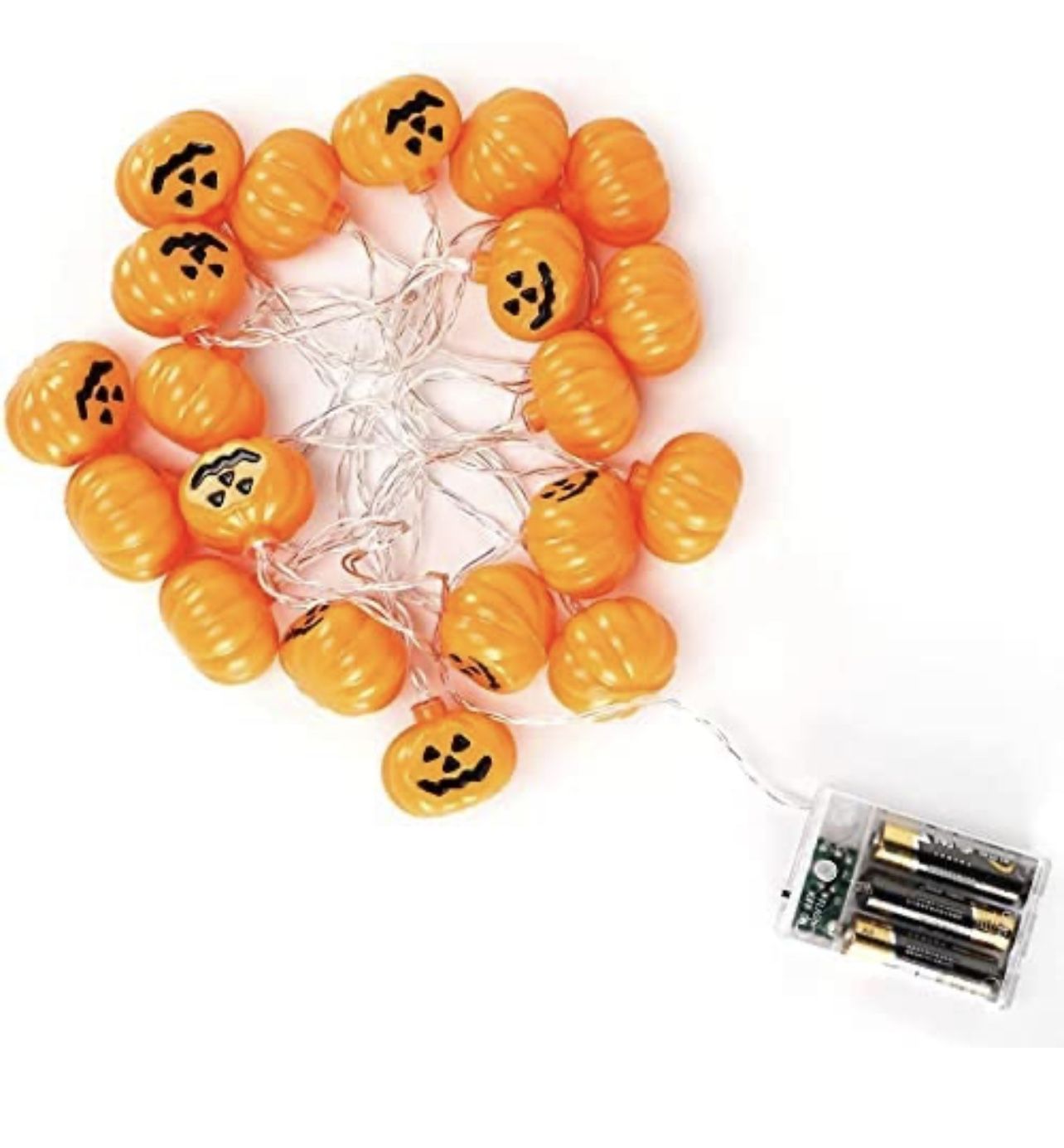 New Halloween Pumpkin String Lights - 11.5Ft 20 Orange LED