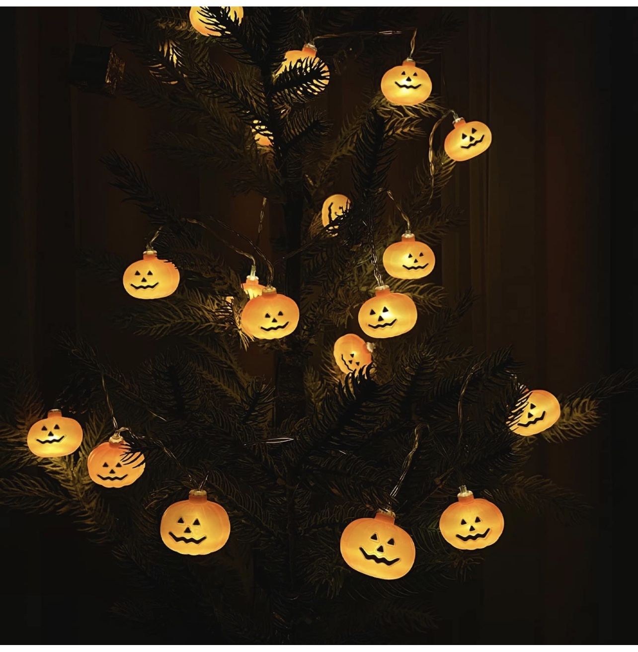 New Halloween Pumpkin String Lights - 11.5Ft 20 Orange LED - photo 4