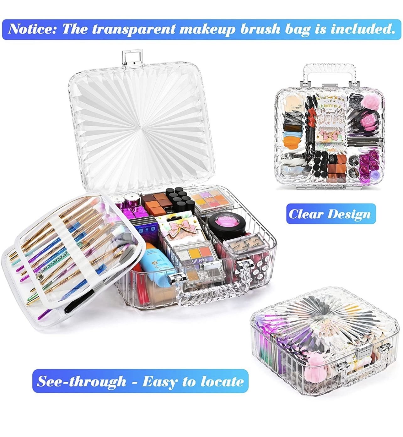 Clear Makeup Bag Travel Makeup Organizer - photo 2