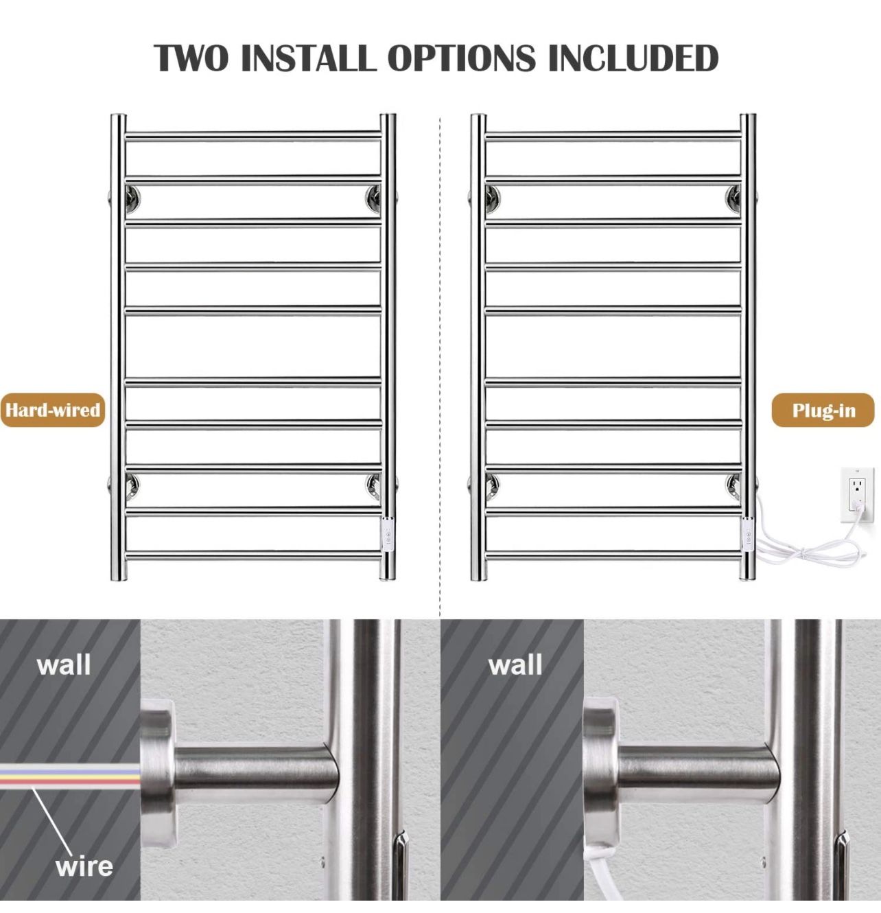 New In Box Towel Warmer Wall Mounted Heated Towel Racks - photo 3